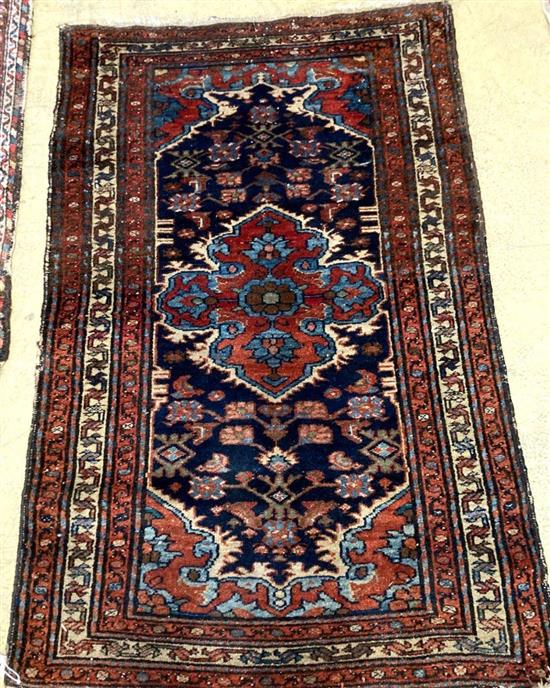 A Kamadan blue ground rug, 145 x 98cm